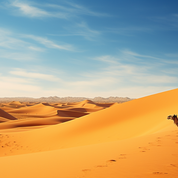 Camel Walking, Sahara desert