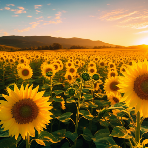 Sunflower Fields, Tuscany, Italy
